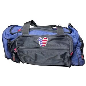 Vtg Disney Mickey Mouse American Flag Duffle Bag Travel Gym Blue Black Fan Giftt